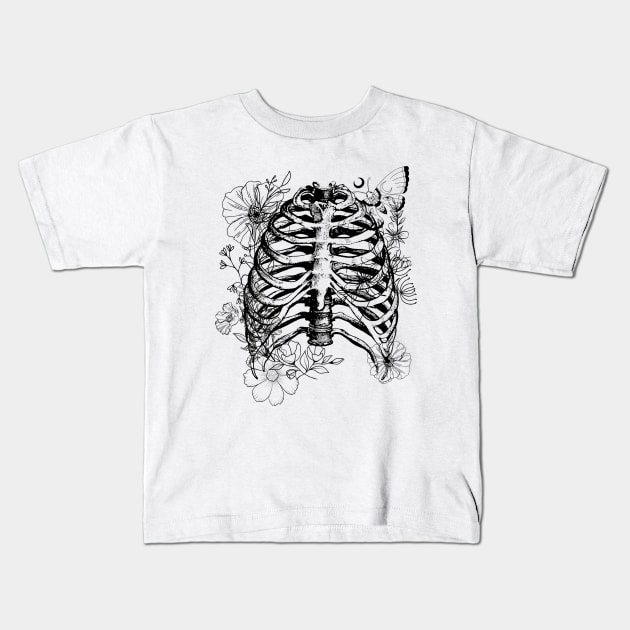 Blooming Cage Kids T-Shirt by toylibrarian